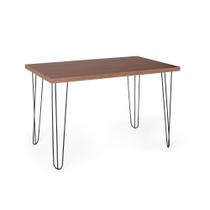 Mesa de Jantar Retangular 4 Lugares 120x75 Base de Ferro Hairpin Noronha - Straub Web