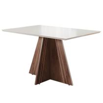 Mesa de Jantar Retangular 4 Lugares MDF Verniz Vitreo Alto Brilho 80x90x136cm Genebra Dobue