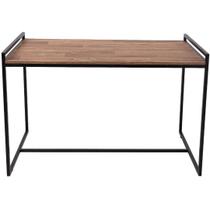 Mesa De Jantar Retangular 4 Lugares Preto Industrial