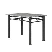 Mesa de Jantar Retangular 4 Lugares Tampo em Granito Copa Cozinha Vitoria Fabone 77x110x75cm