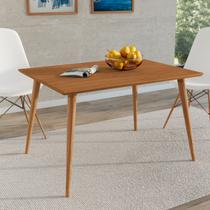 Mesa de Jantar Retangular 4 Lugares Tampo MDF Pés Madeira Cedro Veneza 1,20m
