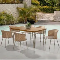 Mesa de jantar retangular 6 cadeira gourmet geane aço nobre Mesa de jantar retangular 6 cadeira gourmet geane aço nobre