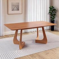 Mesa de Jantar Retangular 6 Lugares 180x100cm Paineira CabeCasa MadeiraOriginals Marrom/Champanhe