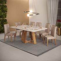 Mesa De Jantar Retangular 6 Lugares kiara 6 Cadeira Yasmin Mesa De Jantar Retangular 6 Lugares kiara 6 Cadeira Yasmin
