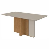 Mesa de Jantar Retangular 6 Lugares Tampo de Vidro 170cm Astrid Marrom Off White/Amêndoa Clean Mesa de Jantar Retangular 6 Lugares Tampo de Vidro 170cm Astrid Marrom Off White/Amêndoa Clean
