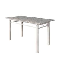 Mesa de Jantar Retangular 6 Lugares Tampo em Granito Copa Cozinha Vitoria Fabone 75x150x15cm