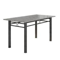 Mesa de Jantar Retangular 6 Lugares Tampo em Granito Copa Cozinha Vitoria Fabone 75x150x15cm