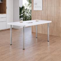 Mesa de Jantar Retangular 6 Lugares Tampo em MDP Fórmica Branco Mesa de Jantar Retangular 6 Lugares Tampo em MDP Fórmica Branco