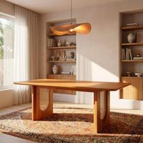 Mesa de Jantar Retangular 8 Lugares 210cm Tali CabeCasa MadeiraOriginals Marrom Cinamomo Mesa de Jantar Retangular 8 Lugares 210cm Tali CabeCasa MadeiraOriginals Marrom Cinamomo