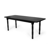 Mesa de Jantar Retangular 8 Lugares de Madeira 200x80cm Itália Preta - Straub Web