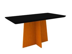 Mesa de Jantar Retangular Anitta C/Vidro 1,60x0,90 Ype/Preto New Ceval