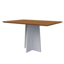 Mesa de Jantar Retangular Anitta Imbuia e Off White 135 cm