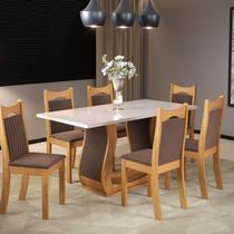 Mesa de Jantar Retangular Anne 160x80cm com 6 Cadeiras Dalas