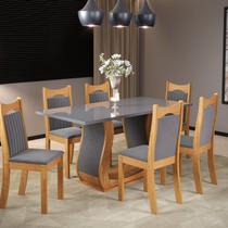 Mesa de Jantar Retangular Anne 160x80cm com 6 Cadeiras Dalas Mesa de Jantar Retangular Anne 160x80cm com 6 Cadeiras Dalas