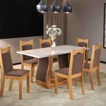 Mesa de Jantar Retangular Anne 160x80cm com 6 Cadeiras Dalas Yescasa Mesa de Jantar Retangular Anne 160x80cm com 6 Cadeiras Dalas Yescasa