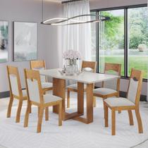Mesa de Jantar Retangular Ayron C/6 Cad Pietra Mel/Blonde/V.marfim Mesa de Jantar Retangular Ayron C/6 Cad Pietra Mel/Blonde/V.marfim