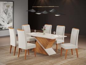 Mesa de Jantar Retangular BMW com 6 Cadeiras Madeira Maciça Vegas
