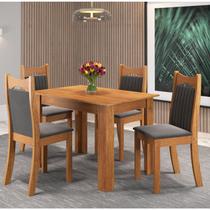 Mesa de Jantar Retangular Canela com 4 Cadeiras Dalas
