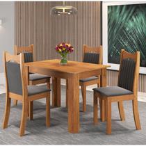 Mesa de Jantar Retangular Canela com 4 Cadeiras Dalas