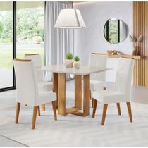 Mesa de Jantar Retangular Catedral C/4 Cad Flora em Madeira Maciça Mel/Blonde/V.marfim Mesa de Jantar Retangular Catedral C/4 Cad Flora em Madeira Maciça Mel/Blonde/V.marfim