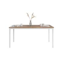 Mesa de Jantar Retangular com Tampo de MDP Adriana Amadeirado e Branco 170 cm Mesa de Jantar Retangular com Tampo de MDP Adriana Amadeirado e Branco 170 cm