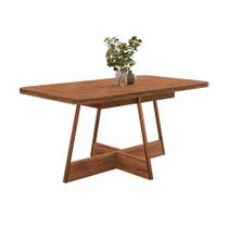 Mesa de Jantar Retangular com Tampo de MDP Átria Nogal e Rosê - Modern Mesa de Jantar Retangular com Tampo de MDP Átria Nogal e Rosê - Modern