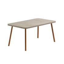 Mesa de Jantar Retangular com Tampo de MDP Stellar Petra e Rosê 160 cm - Modern Mesa de Jantar Retangular com Tampo de MDP Stellar Petra e Rosê 160 cm - Modern