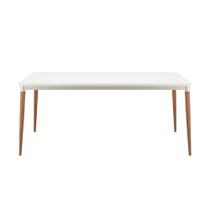 Mesa de Jantar Retangular com Tampo de Vidro Abbey Off White 180cm Mesa de Jantar Retangular com Tampo de Vidro Abbey Off White 180cm