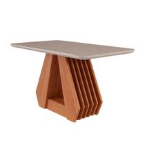 Mesa de Jantar Retangular com Tampo de Vidro Ágata Cinamomo e Off White 130 cm Mesa de Jantar Retangular com Tampo de Vidro Ágata Cinamomo e Off White 130 cm