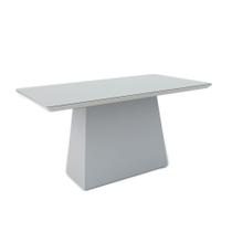 Mesa de Jantar Retangular com Tampo de Vidro Bárbara Off White 160 cm Mesa de Jantar Retangular com Tampo de Vidro Bárbara Off White 160 cm