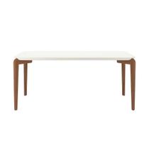 Mesa de Jantar Retangular com Tampo de Vidro Donatella Off White e Canella 180cm Mesa de Jantar Retangular com Tampo de Vidro Donatella Off White e Canella 180cm