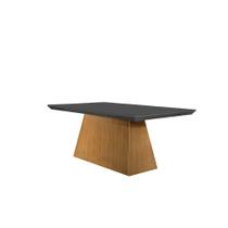 Mesa de Jantar Retangular com Tampo de Vidro Luna Imbuia e Grafite Mesa de Jantar Retangular com Tampo de Vidro Luna Imbuia e Grafite