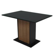 Mesa De Jantar Retangular Com Tampo De Vidro Preto Rustic 5329 Madesa Preto Rustic Mesa De Jantar Retangular Com Tampo De Vidro Preto Rustic 5329 Madesa Preto Rustic