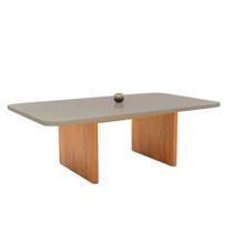Mesa de Jantar Retangular com Tampo de Vidro Remini Naturale e Pérola 220cm Mesa de Jantar Retangular com Tampo de Vidro Remini Naturale e Pérola 220cm