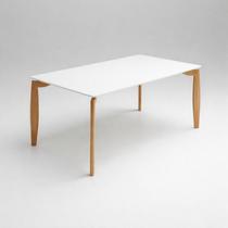 Mesa de Jantar retangular com Vidro 135 x 90 Doha Gold Salas