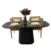 Mesa de Jantar retangular Ébano Line 137x90 Mesa de Jantar retangular Ébano Line 137x90