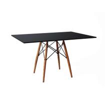 Mesa de Jantar Retangular Eiffel Wood Preta 120 cm