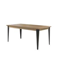 Mesa de Jantar Retangular Espanha Grafite e Siena 90 cm