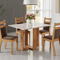 Mesa de Jantar Retangular Eudora 1,20x80 com 4 Cadeiras Sicilia