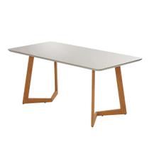 Mesa de Jantar Retangular Fineza Off White 1,20 M - JCM Movelaria