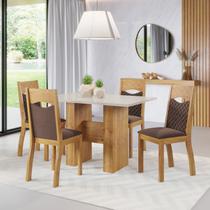 Mesa de Jantar Retangular Green Com 4 Cadeiras Pietra Mel/BlondeV.bombom Casa Giulia