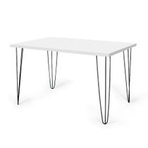 Mesa de Jantar Retangular Hairpin 130x80cm - Branco Mesa de Jantar Retangular Hairpin 130x80cm - Branco