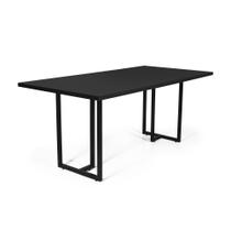 Mesa de Jantar Retangular Industrial 6 Lugares 180x90cm Atos Preta - Straub Web