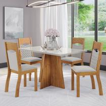 Mesa de Jantar Retangular Lacerda C/4 Cad Pietra Mel/Off White/V.marfim Mesa de Jantar Retangular Lacerda C/4 Cad Pietra Mel/Off White/V.marfim