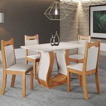 Mesa de Jantar Retangular Meiry 1,20x80 com 4 Cadeiras Dalas