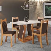 Mesa de Jantar Retangular Meiry 1,20x80 com 4 Cadeiras Dalas