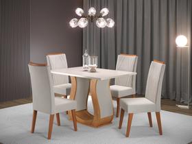 Mesa de Jantar Retangular Nubia com 4 Cadeiras Madeira Maciça Vegas