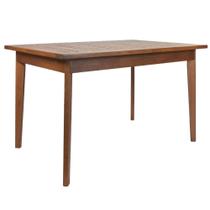Mesa de Jantar Retangular Rústica 130cm em Madeira Maciça - Natural