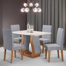 Mesa de Jantar Retangular Sala Criare 120x80cm com 4 Cadeiras Venus