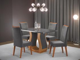 Mesa de Jantar Retangular Salin com 4 Cadeiras Madeira Maciça Vegas